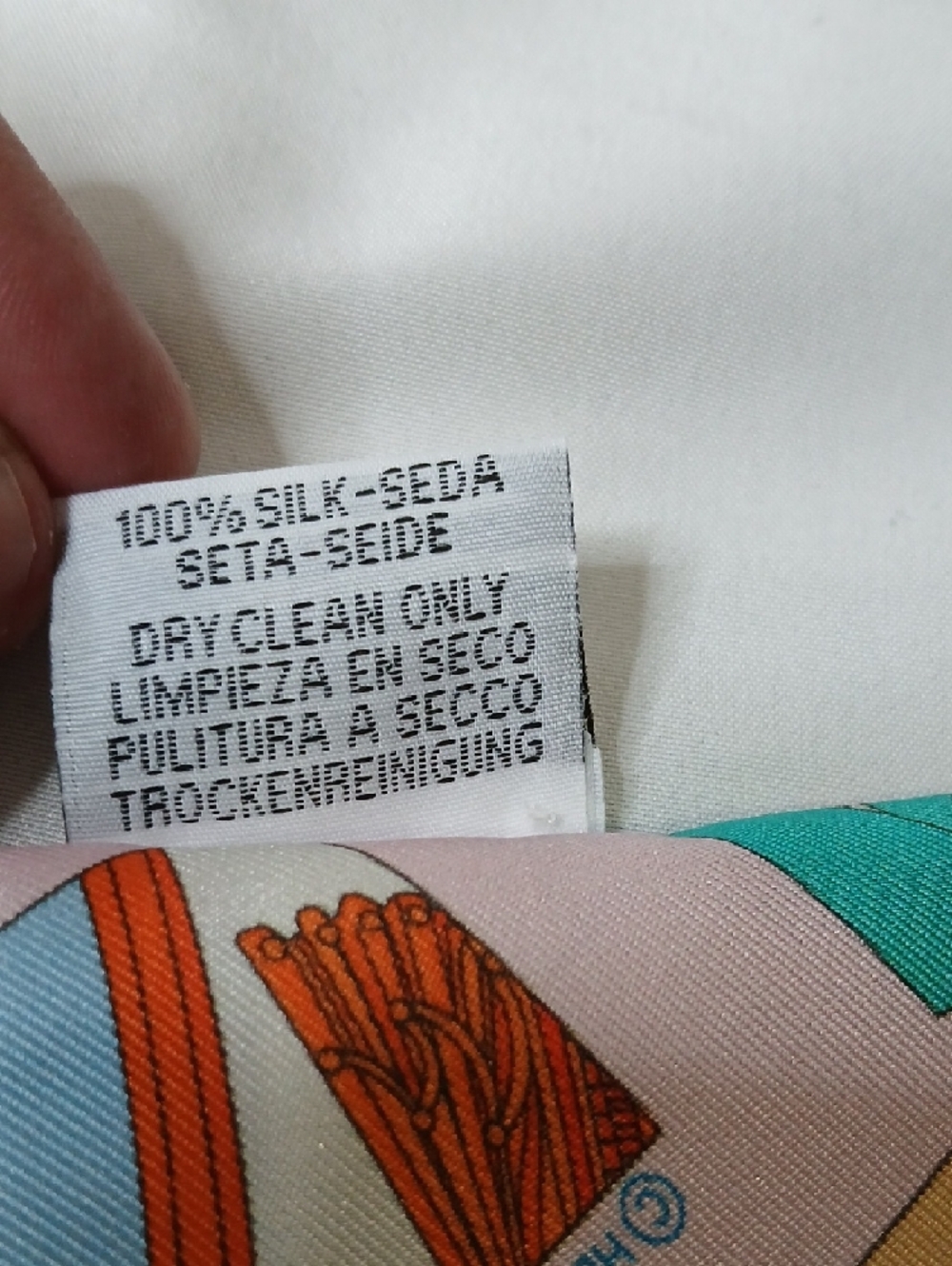 Hermes Springs Springs Pink, Turquoise & Orange Silk Twilly Scarf - Picture 5 of 5
